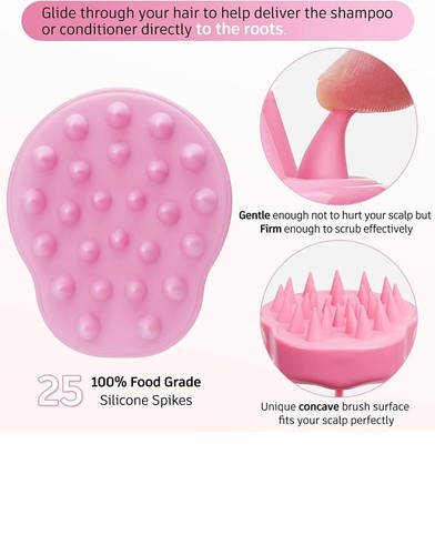 Scalp Massager Shampoo Brush with Soft Flexible Silicone Bristles for Hair Care - Picture 5 of 7