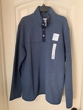 Sonoma Sweater Mens Small Blue Quarter Snap Pullover Fleece Supersoft New NWT