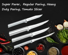 Rada 4 Pc Set Super Parer, Regular Paring, Heavy Duty Paring, Tomato Slicer Slvr