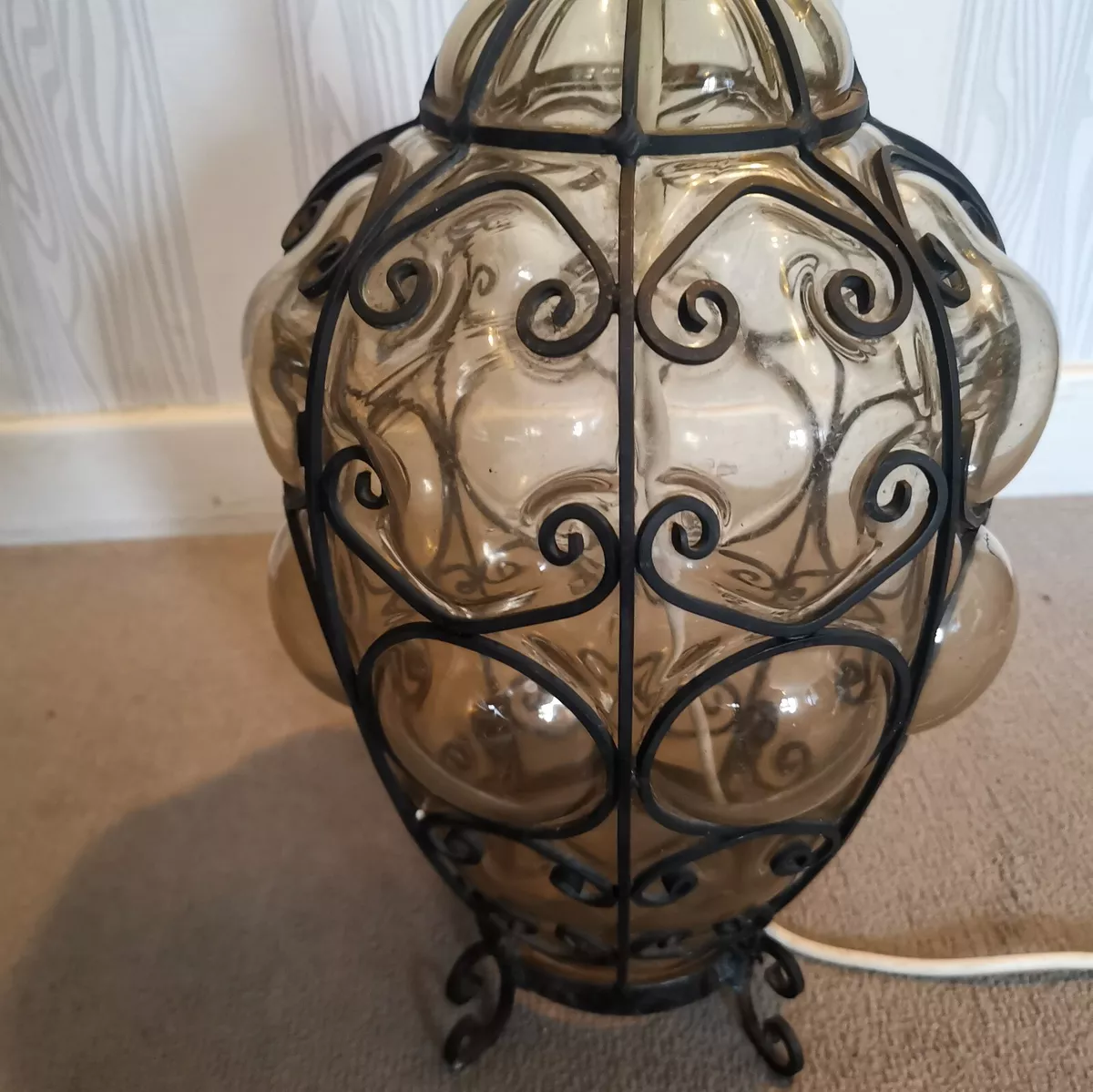 Vintage hand blown glass lamps deals