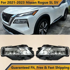 Headlamp Chrome Assembly for 2021 2023 Nissan Rogue SL SV Driver Passenger Pair