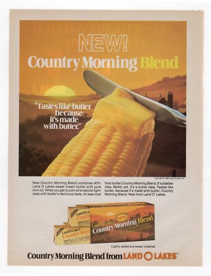 Vintage 1970s mag print ad LAND O LAKES Margarine dairy butter kitchen decor