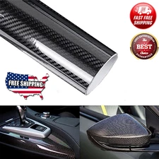 12" x 120" Black Carbon Fiber Vinyl Film Wrap Bubble Free Air Release 1ft x 10ft
