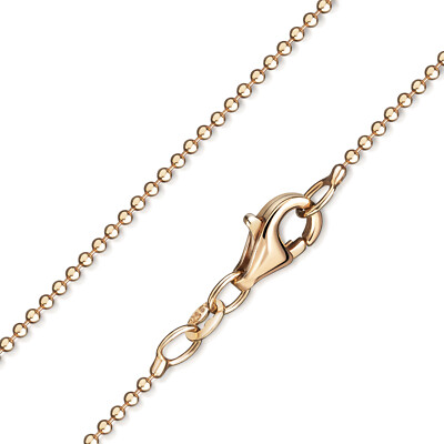 MATERIA Damen Rosegold Halskette 1mm Kugelkette Silber 925 vergoldet 40-80cm