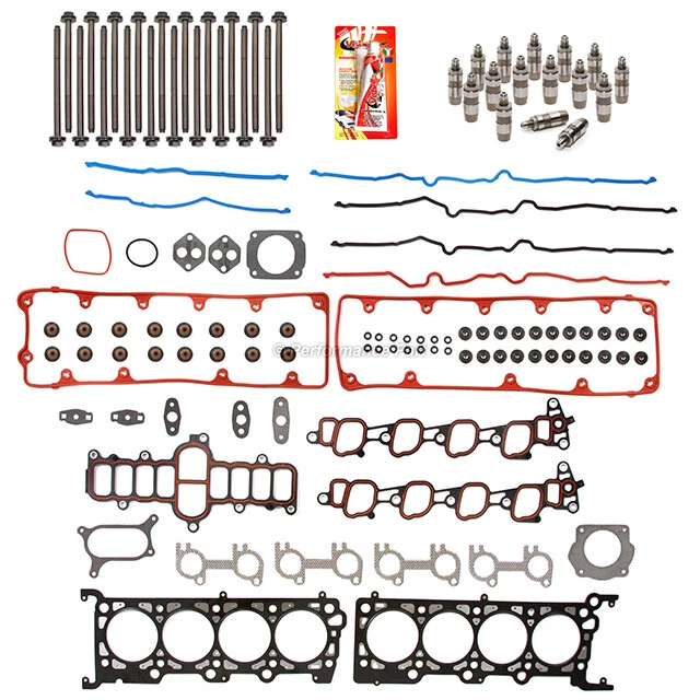 Juego de juntas de culata pernos elevadores aptos 02-11 Ford Victoria Crown Lincoln Mercury 4.6 Foto 4 de 4