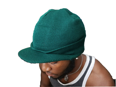 Billed Knit Radar Cuff Beanie Jeep Ski Cap Knit Beanie Brim Skully Winter  Hat