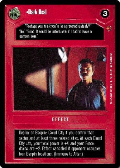Dark Deal Star Wars CCG Cloud City NM swccg | eBay