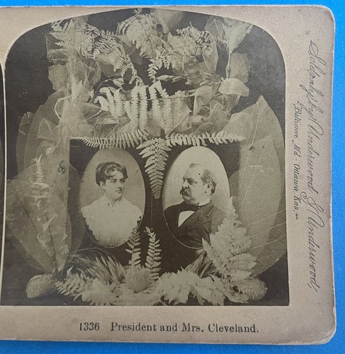 Antique Stereoview 1336 President and Mrs. Cleveland by Underwood & Underwood - Picture 2 of 4