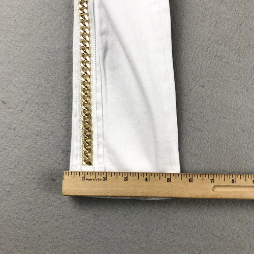 Barabas Jeans Mens 30 White Stretch Gold Chain Slim Straight Leg NWT - Picture 12 of 14