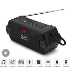 Radio FM Receiver Outdoor Portable Aux Wireless Bluetooth Speaker Subwoofer