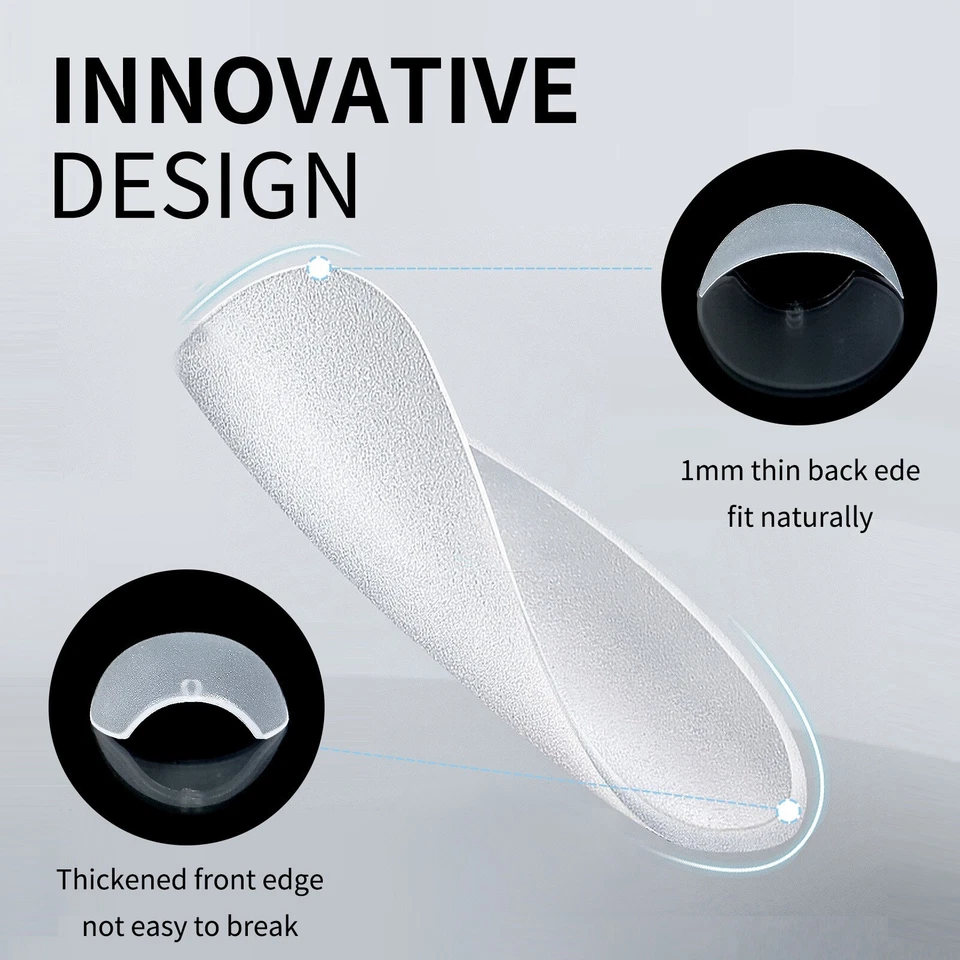 Soft Gel Seamless Frosted Nail Tips 15 Sizes Short Coffin Almond Gel False Nail - Image 2 of 4