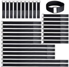 8"12"18"24"30" Hook and Loop Fastening Cable Strap - 30 Pack Reusable Nylon Exte