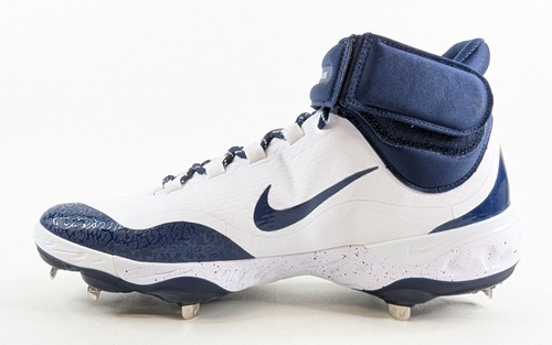 Nike Alpha Huarache Elite 4 Mid White Navy HQ1800-100 Baseball Cleats Size 12 15 - Picture 7 of 9