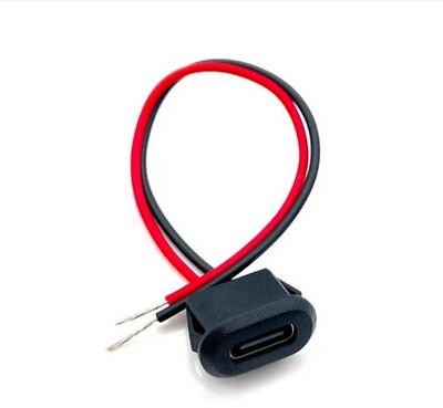   USB-C Buchse schwarz Typ C Snap in flach 2 Pin Lade Anschluss Reparatur