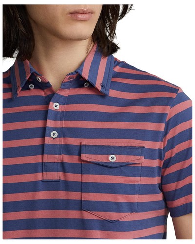 Polo Ralph Lauren Herren, gestreiftes Jersey Poloshirt mit Tasche, marine/beere, XXL - Bild 3 von 4