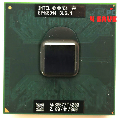 Intel Pentium Dual-Core T4200 2.0GHz Socket P Laptop Mobile CPU Processor SLGJN