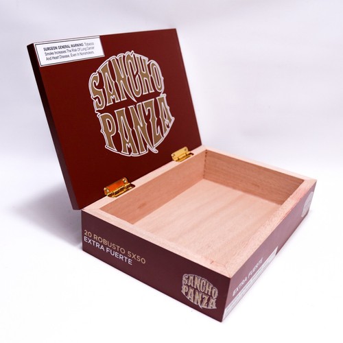 Caja de cigarros de madera vacía Sancho Panza Robusto Extra Fuerte 8,75" x 6" x 2" - Imagen 5 de 10