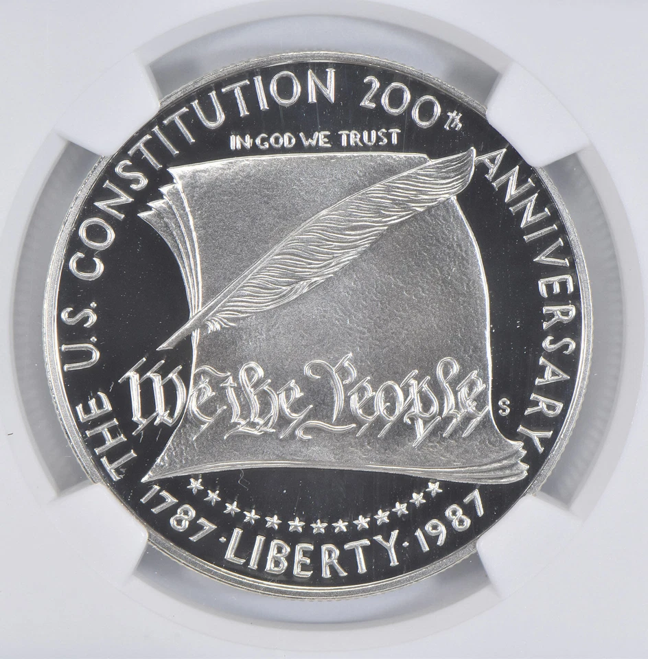 1987 S Constitution Commemorative Proof Silver Dollar NGC PF70 - Image 3 of 4