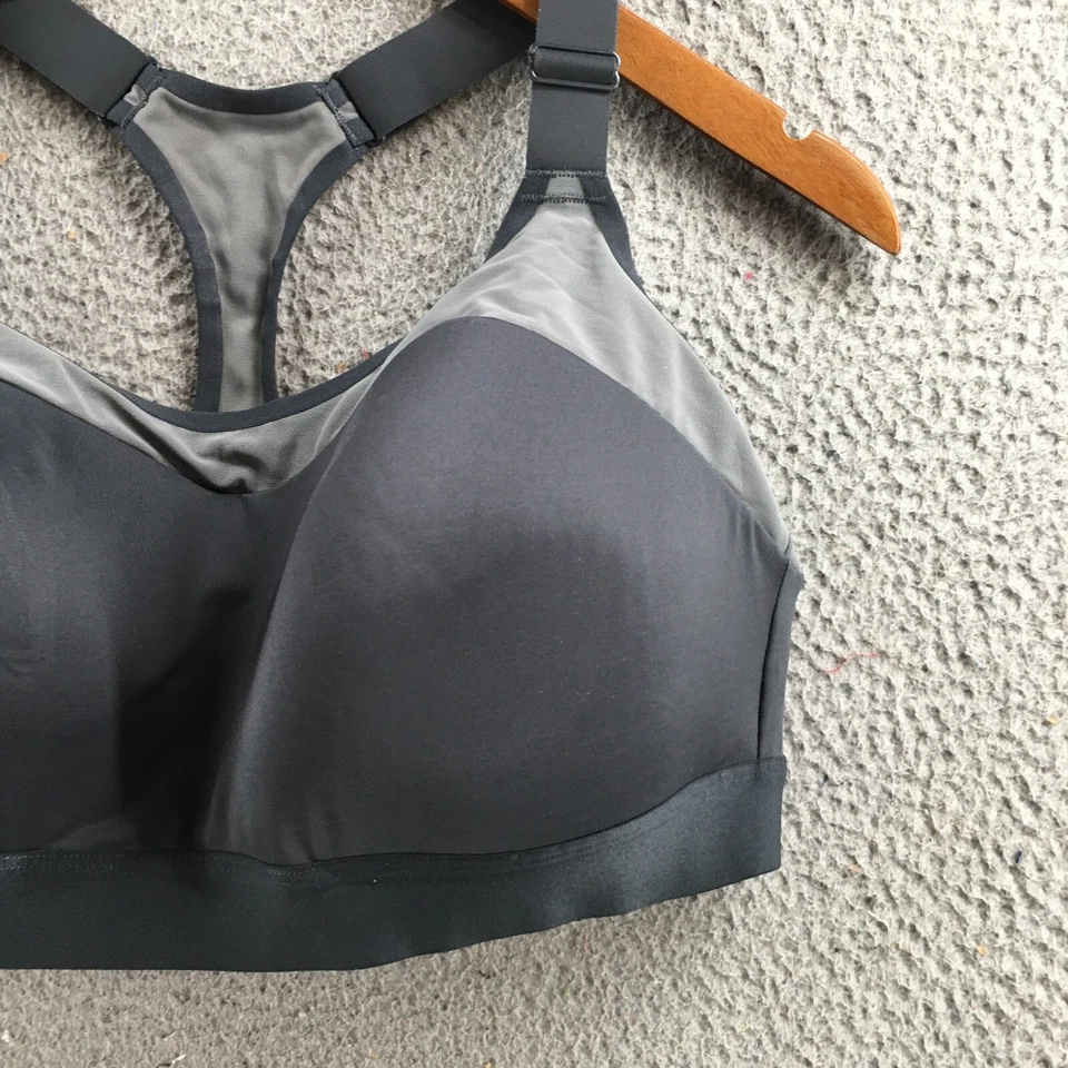 Sutiã esportivo Brooks Dare Racerback Run feminino 38DD cinza gancho e elástico acolchoado para os olhos - Imagem 3 de 4