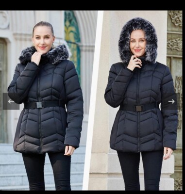 RIJING Women's Winter Coat Thicken Warm Puffer Jacket S size No BELT NEW  - Main Image