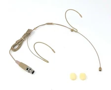 Beige Headset Microphone for AKG Samson Wireless Mic System w/ mini XLR 3 pin