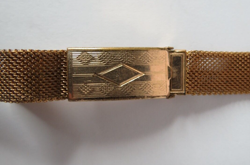 ANTIQUE WOMENS HANDI-FOLD 12K GOLD FILLED MESH BAND 5 1/4" LONG & 13.3MM - Picture 3 of 6