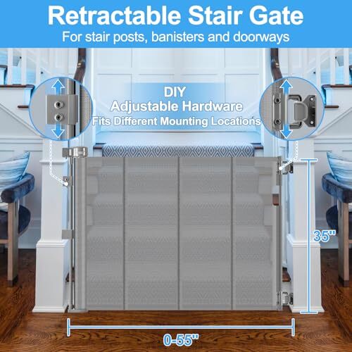 Best Baby Gate For Stairs Reinforced Retractable Baby Gates, No