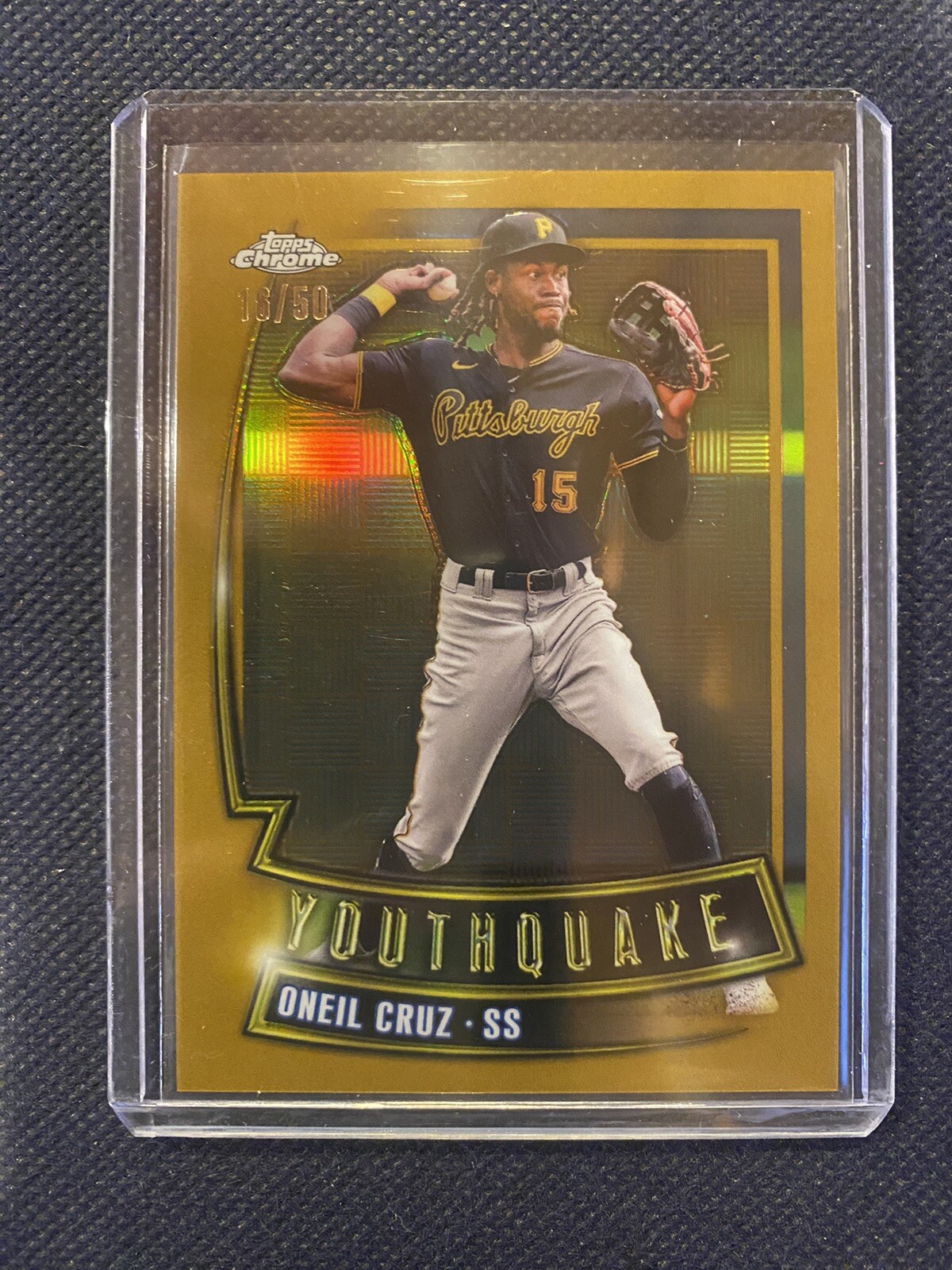 2023 Topps Chrome Oneil Cruz Youthquake Gold Refractor /50 Pirates