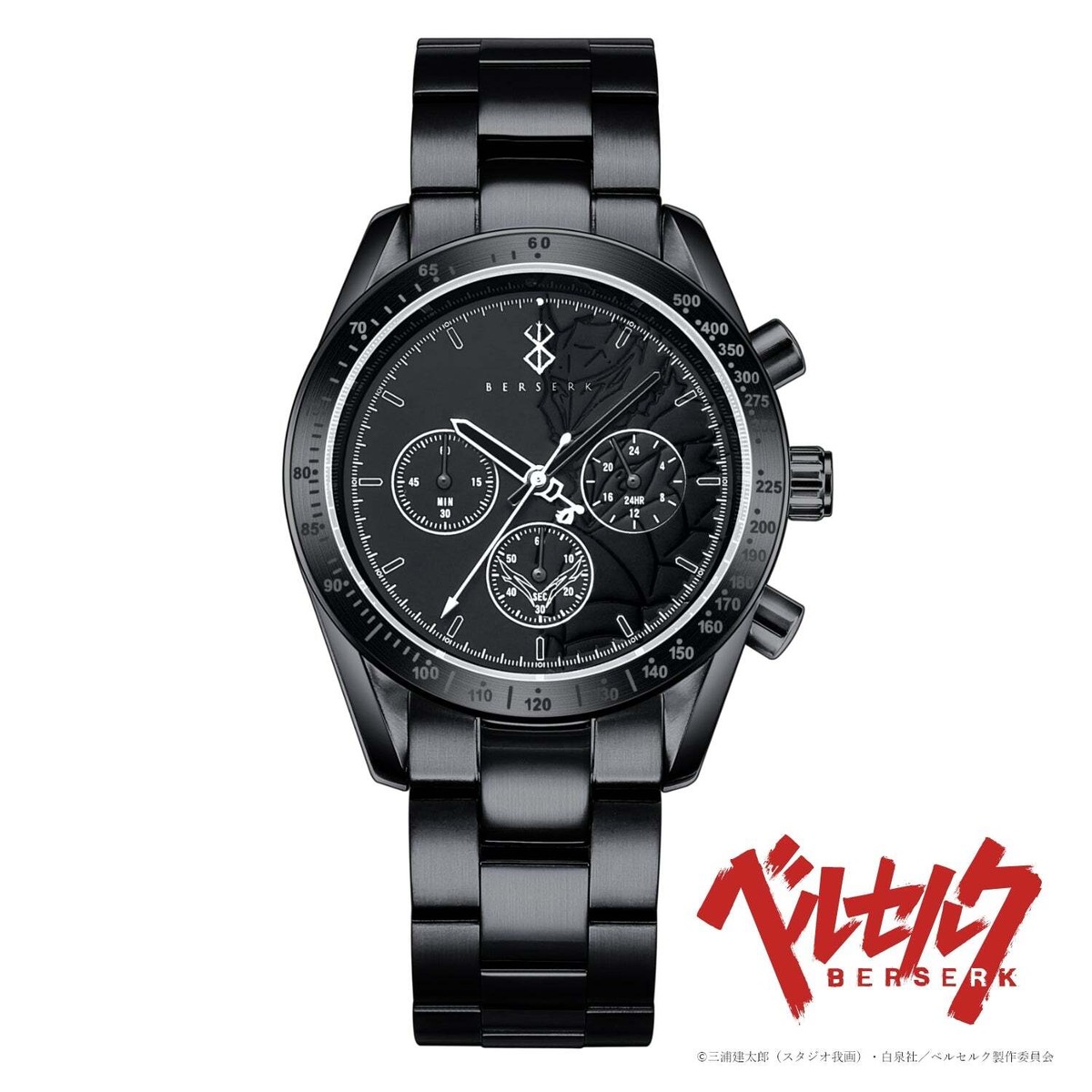 ベルセルク Berserk クロノグラフ ブラック 時計　腕時計 限定500個 Anime Berserk Natural Diamond Chronograph Wrist watch All Black