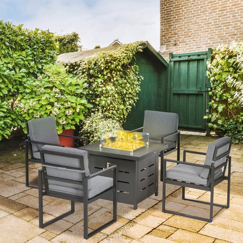 5-Piece Aluminium Garden Furniture Sets, 4 Seater Outdoor Conversational - Picture 10 of 11