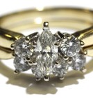 GIA certified 14k yellow gold 1.09ct marquise diamond engagement wedding ring 6g — photo 3