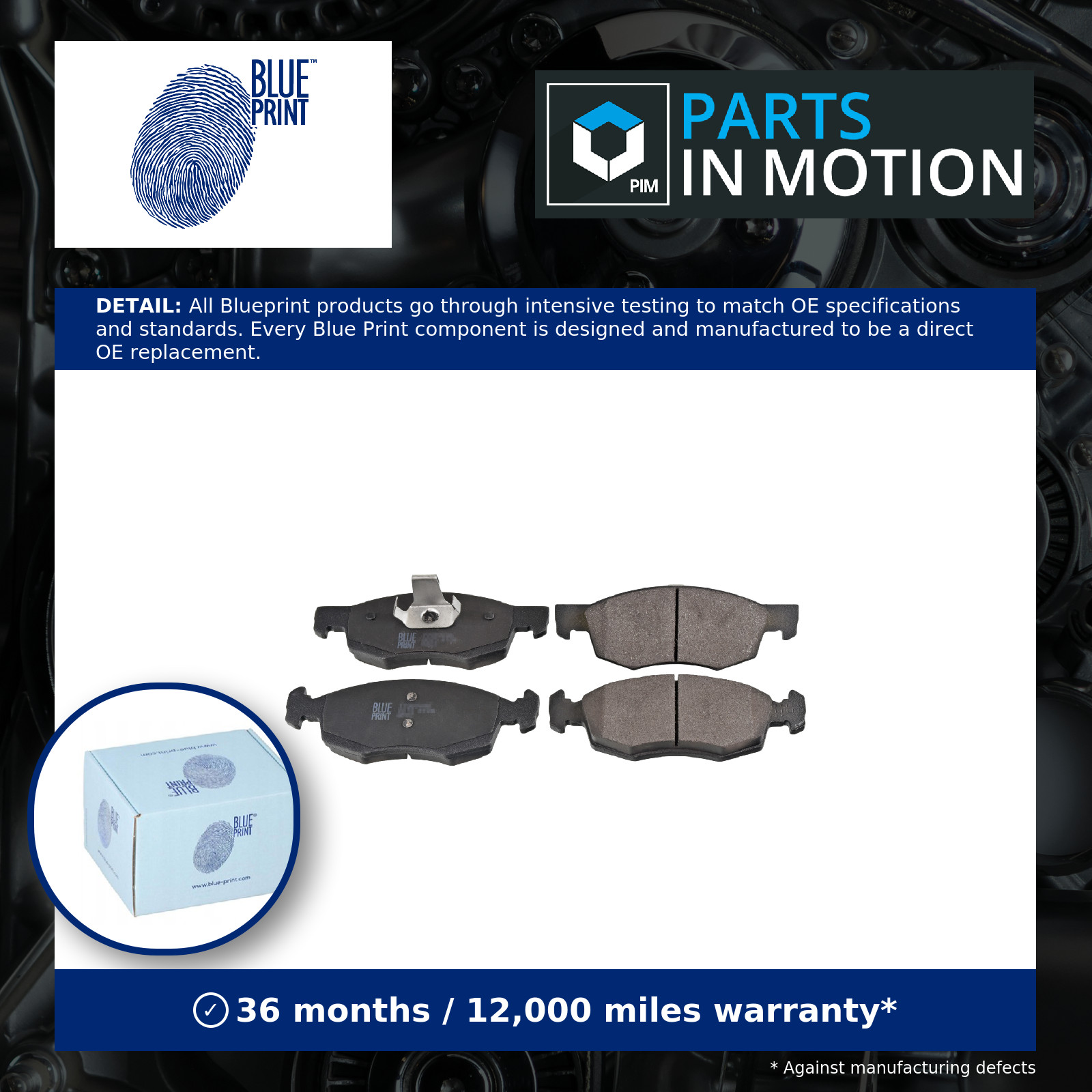 Brake Pads Set fits FIAT DOBLO 223 1.4 Front 2005 on 350A1.000 Blue Print New - Image 5