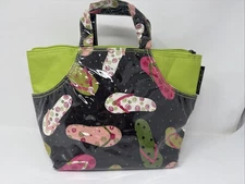 Picnic at Ascot lime green Insulated cooler bag with flip-flop accents