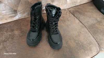 Boots von Buffalo Neu Gr. 38 Schwarz,  Damen Stiefel, Lederimitat