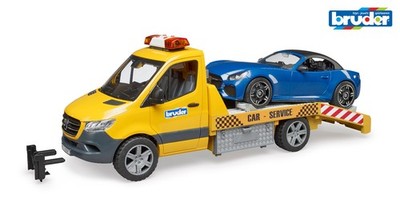 Bruder 02675 Mercedes Benz Sprinter Transporter mit Roadster 1:16 Spielzeug Panne