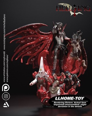 30CM tall Alucard Hellsing Resin 3D Print Model Unpainted GK statue Figure