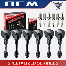6 Ignition Coil +Iridium Spark Plug For Nissan  Maxima Infiniti Murano 3.5 UF349