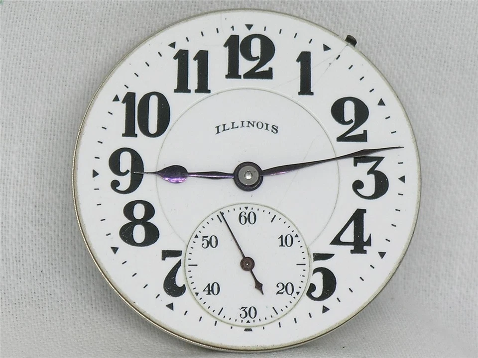 SCARCE 16S ILLINOIS 21 JEWEL 60 HOUR BUNN SPECIAL POCKETWATCH MOV'T & DIAL, RUNS - Image 2 of 4