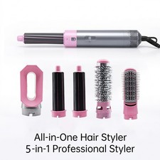 5 in 1 Hot Air Styler Hair Dryer Curler Straightener Brush Multi Styler UK