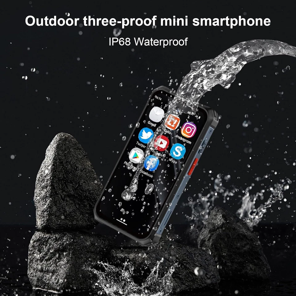 Smartphone Mini Robusto Da 3,7", Android 12, Batteria 3000 Mah, 6 GB + 128 GB, C - Immagine 3 di 4