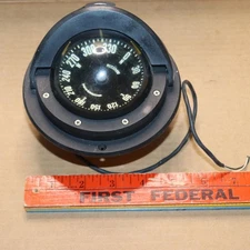 Vintage RITCHIE F or E -82 PowerDamp Boat Compass 3" thru Mount.