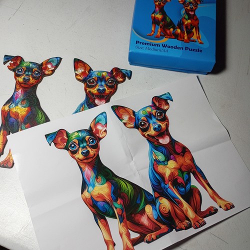 Puzzle miniature en bois Premier Pinscher jumeau - Photo 2/8