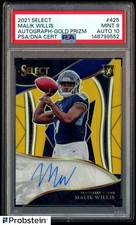 2021 Panini Select XRC Gold Prizm Malik Willis RC 5/10 PSA 9 PSA/DNA 10 AUTO