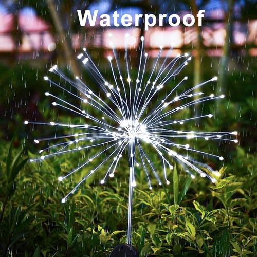 Solar Firework Lights, 2 Pack 120 LEDs 2 Lighting Modes Solar Garden Lights O... - Picture 3 of 9