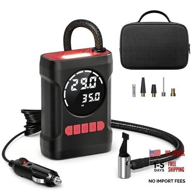 R6 12V DC Tire Inflator Portable Air Compressor, Car Air Pump with Dual
