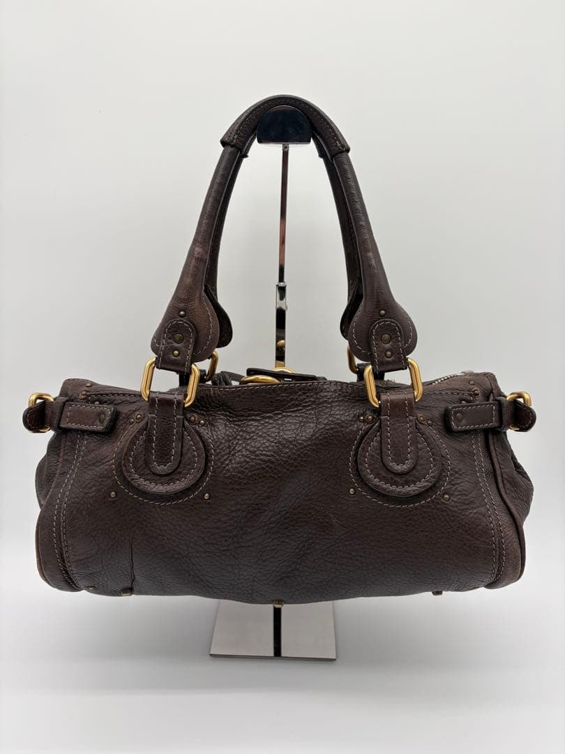 Chloe Paddington Dark Brown Leather Handbag Shoulder Bag Padlock