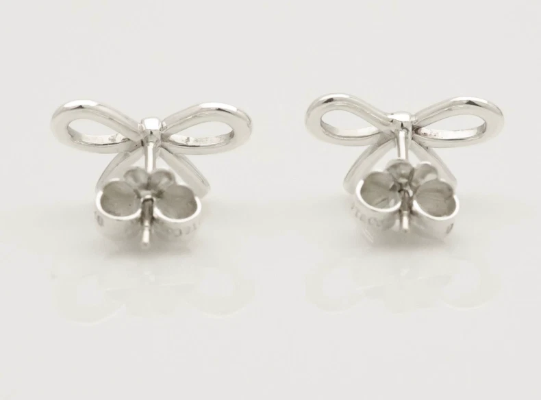 TIFFANY & Co. Schleife Band Ohrstecker Silber925 Accessoire