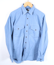 VTG Workrite FR Work Shirt Men's Large Blue Long Sleeve USA Made 90s Indura