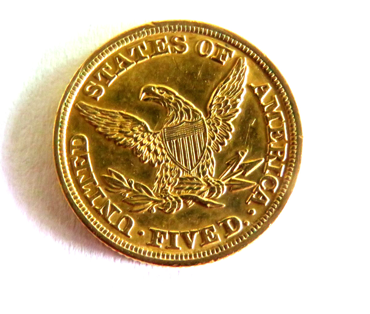 High Grade AU+/UNC 1843 Liberty $5 United States Gold Coin R2