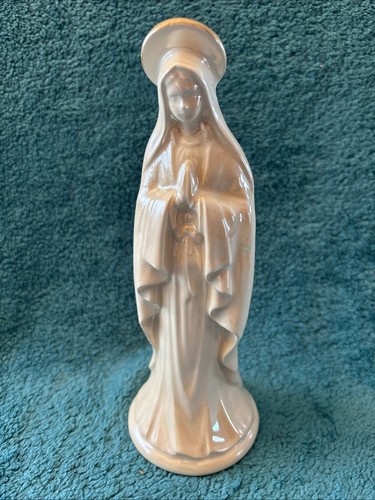 Vintage Ceramic Religious Mother Mary Virgin Holy Small Lady Figure Statue 8” OO